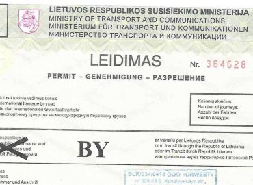 Литовский транзитный дозвол